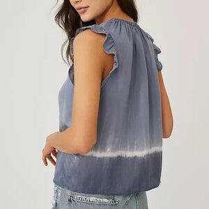 CLOTH & STONE two-tone blue tie dye sleeveless top